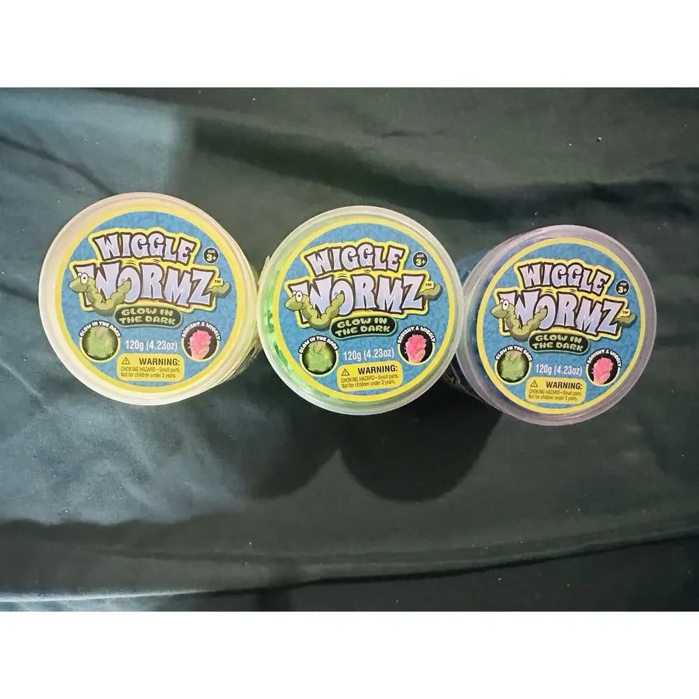 VIRAL JA-RU Wiggle Wormz Glow in the Dark Squishy Worms Toy Jar [SET OF 3] Ja-Ru